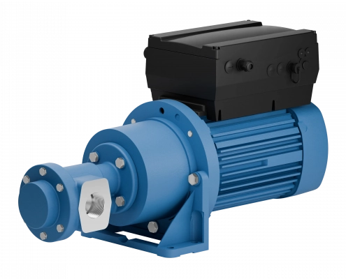 Gear pumps with frequency inverter